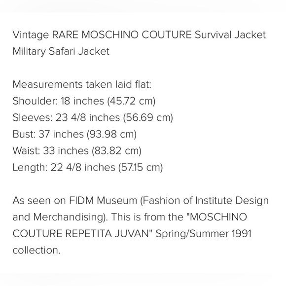 Vintage Rare 90s MOSCHINO COUTURE Survival Military Survival Jacket - Picture 10 of 10